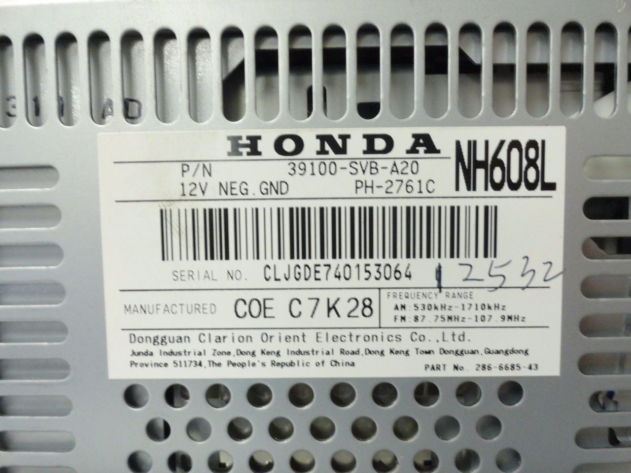 06 07 08 09 Honda CIVIC Radio CD Player MP3 Disc Stereo 4TC7 Premium Audio OEM No CCU