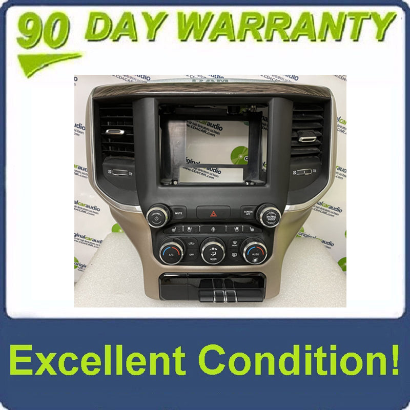 19-22 Dodge Ram Laramie New Body 8.4" Radio Bezel 5 option Buttons Gold Woodgrain