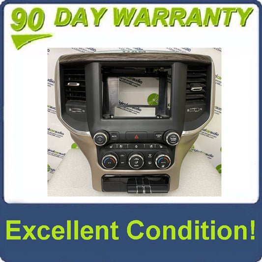 19-22 Dodge Ram Laramie New Body 8.4" Radio Bezel 5 option Buttons Gold Woodgrain