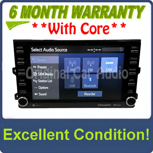 2020-2022 Toyota Highlander OEM AM FM Navigation Radio Display and Receiver