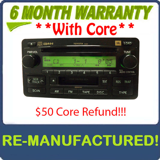 2003 - 2004 TOYOTA Sequoia Tundra OEM JBL Radio Stereo 6 Disc Changer Cassette Tape CD Player