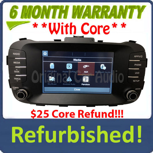 Refurbished 2017 - 2018 Kia Soul OEM UVO Touch Screen AM FM Bluetooth Media Radio Receiver
