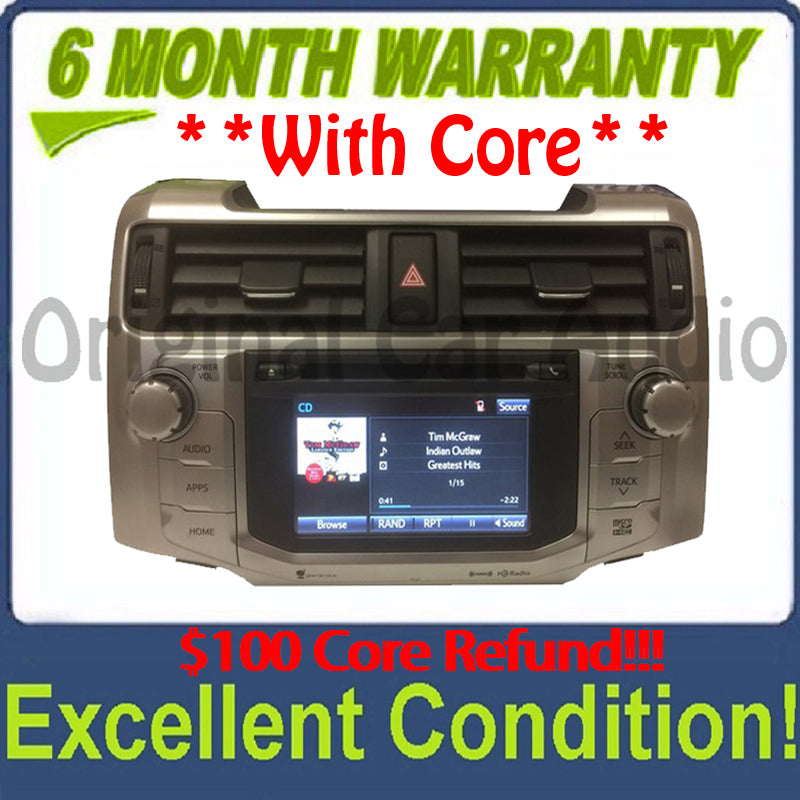 2014 2015 2016 14 15 16 Toyota 4Runner OEM Navigation GPS LCD Touch Screen Bluetooth HD XM Radio AM FM 510139