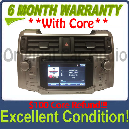 2014 2015 2016 14 15 16 Toyota 4Runner OEM Navigation GPS LCD Touch Screen Bluetooth HD XM Radio AM FM 510139