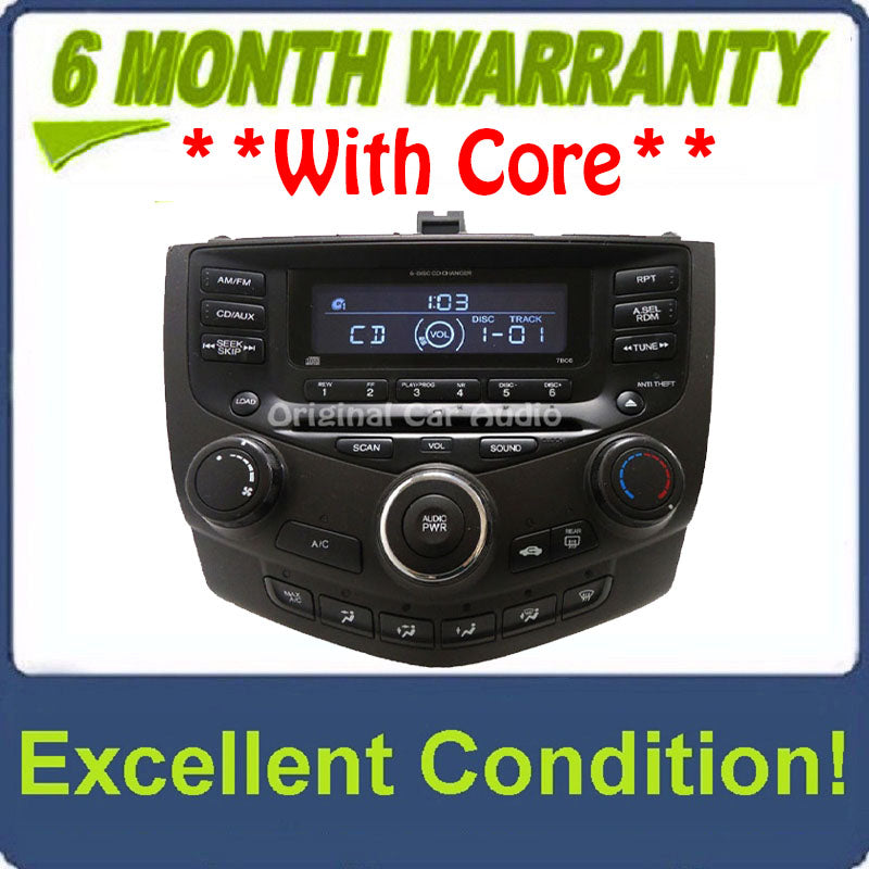 Honda Accord Radio AUX and 6  CD Changer LX EX 7BC0  39175-SDA-A110-M2 2003 2004 2005 2006 2007