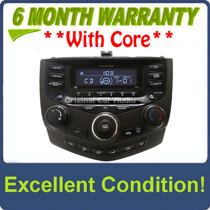 Honda Accord Radio AUX and 6  CD Changer LX EX 7BC0  39175-SDA-A110-M2 2003 2004 2005 2006 2007