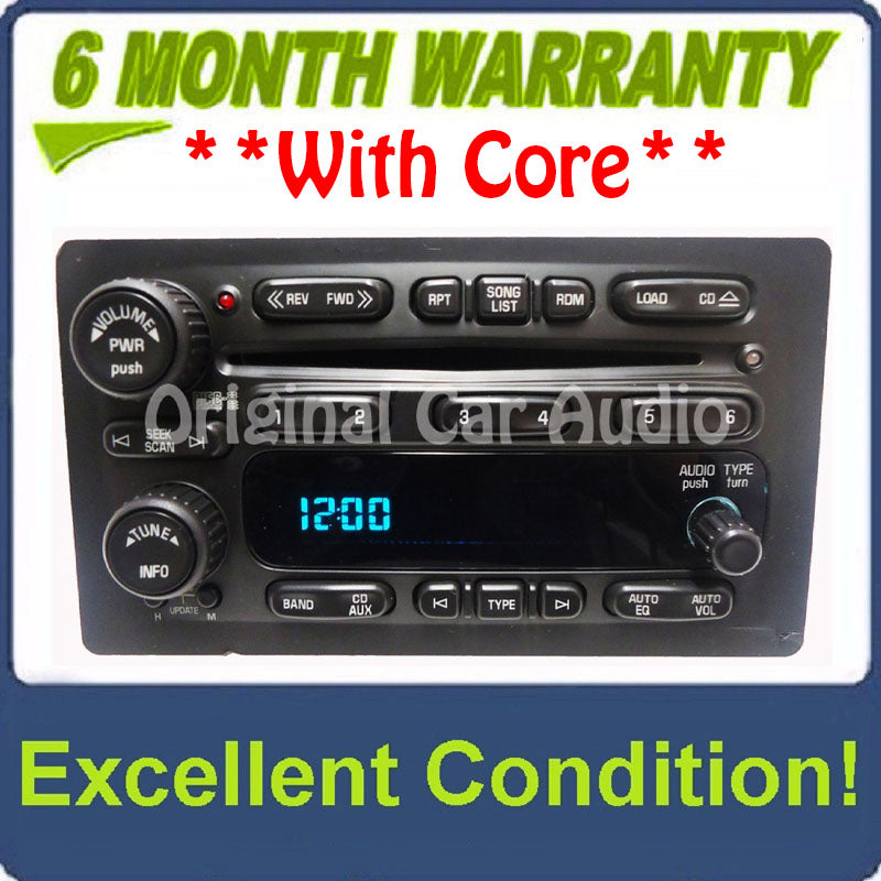 2003 - 2006 GMC Radio 6 Disc CD Changer OEM Stereo AM FM Receiver