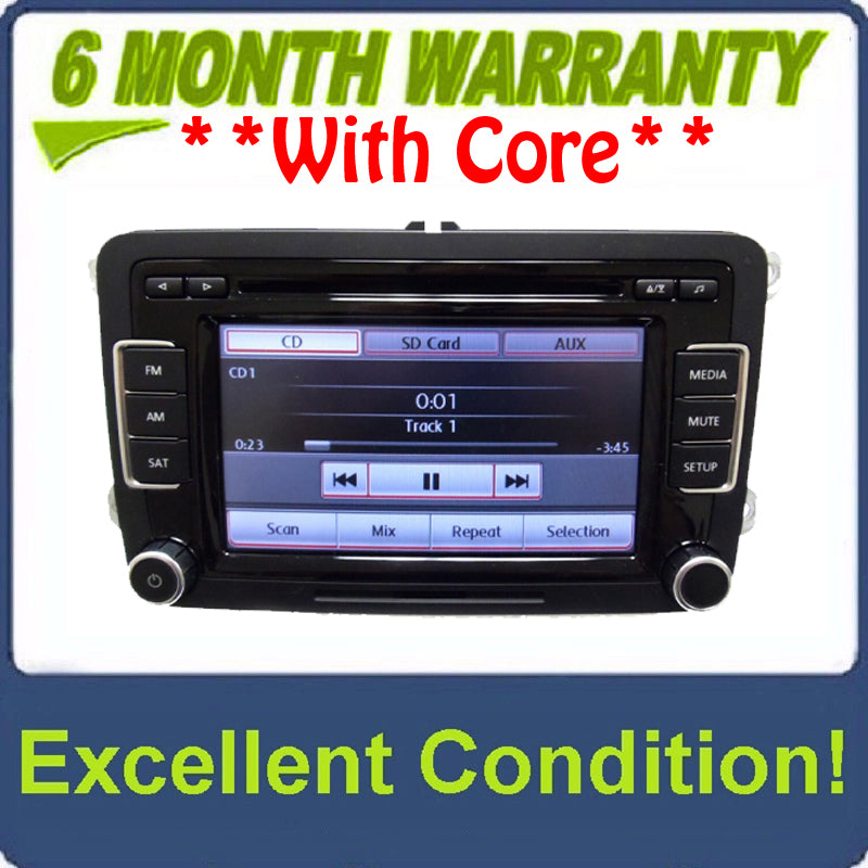 2010 2011 2012 VW Volkswagen Jetta Passat Golf GTI Rabbit EOS OEM Radio Stereo 6 Disc Changer CD Player Touch Screen SD Mp3 Sirius Satellite RCD-510