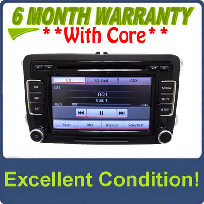 2010 2011 2012 VW Volkswagen Jetta Passat Golf GTI Rabbit EOS OEM Radio Stereo 6 Disc Changer CD Player Touch Screen SD Mp3 Sirius Satellite RCD-510