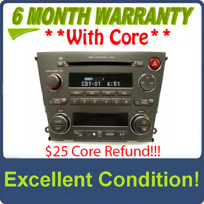 2005 2006 SUBARU Legacy 2.5L 3.0L Radio Stereo 6 Disc Changer CD Player P-201UH Automatic Climate Controls
