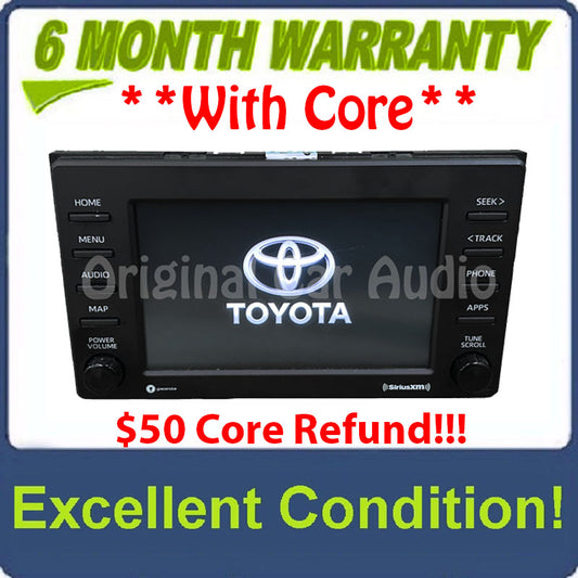 2019 - 2022 Toyota Rav4 OEM Navigation Touchscreen Display Gracenote Entune AM FM XM Radio w/o Bezel
