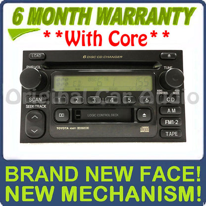 New Face & Mechanism 2000 - 2003 Toyota OEM  AM FM Radio Tape 6 Disc CD Changer Receiver A56811