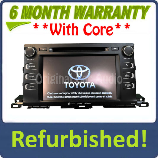 Refurbished 2014 - 2019 Toyota Highlander OEM AM FM XM CD Player Radio Receiver Display Screen