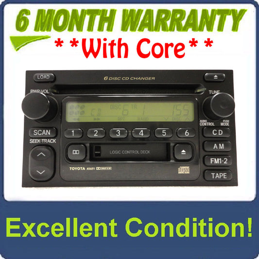 2000 - 2003 Toyota OEM AM FM Radio Tape 6 Disc CD Changer Receiver A56811