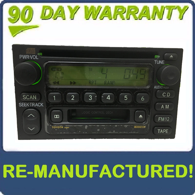 REMANUFACTURED 1999 - 2004 Toyota OEM AM FM Radio Tape CD Player Receiver AD6803