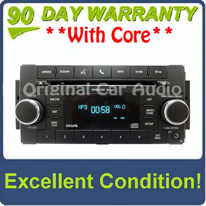 2007 - 2012 CHRYSLER DODGE JEEP OEM Radio Sirius Satellite Aux MP3 CD Player RES