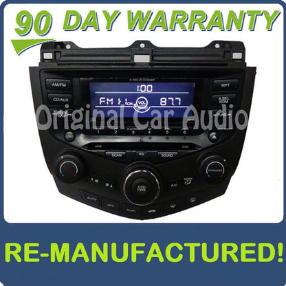 Reman 2003 - 2007 Honda Accord Radio 6 CD Changer Sedan EX-L Dual Climate Controls 7BK0