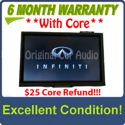 2015 - 2019 INFINITI Q50 Q60 OEM Information Multimedia Display Touch Screen