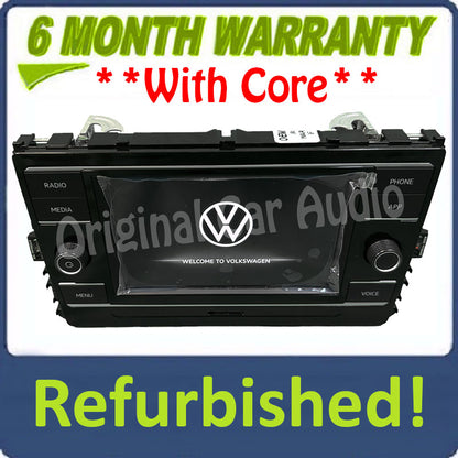 Refurbished 2021 - 2024 Volkswagen Tiguan Atlas OEM Navigation Radio Receiver Sat Nav RT5 Bluetooth HDD 6.5"  Display Screen