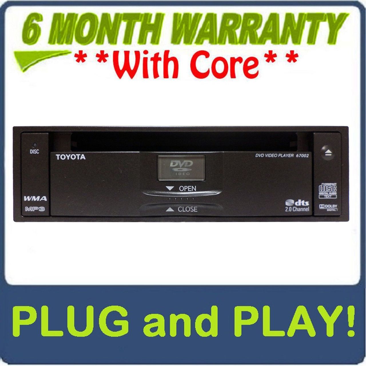 2011 - 2014 TOYOTA Sienna OEM MP3 WMA DISC DVD Player 67002