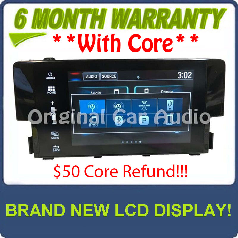 Reman 2016 - 2018 Honda Civic OEM Navigation Display Touch Screen Only 7-inch