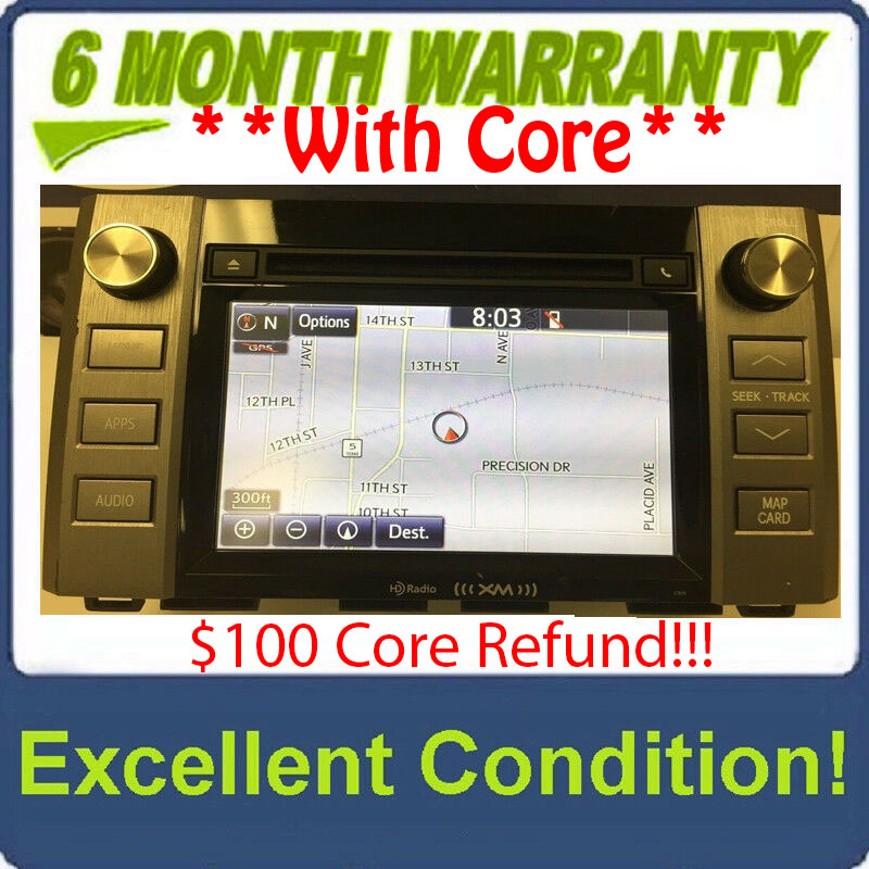2014 2015 TOYOTA TUNDRA OEM Radio CD Player GPS NAVIGATION XM BLUETOOTH Touch Screen 57074, 510119, 57073