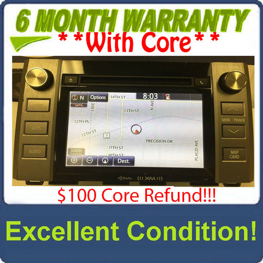 2014 2015 TOYOTA TUNDRA OEM Radio CD Player GPS NAVIGATION XM BLUETOOTH Touch Screen 57074, 510119, 57073
