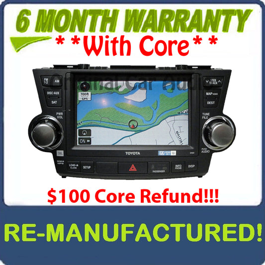 REMAN TOYOTA Factory JBL Navigation Radio XM MP3 and CD Player