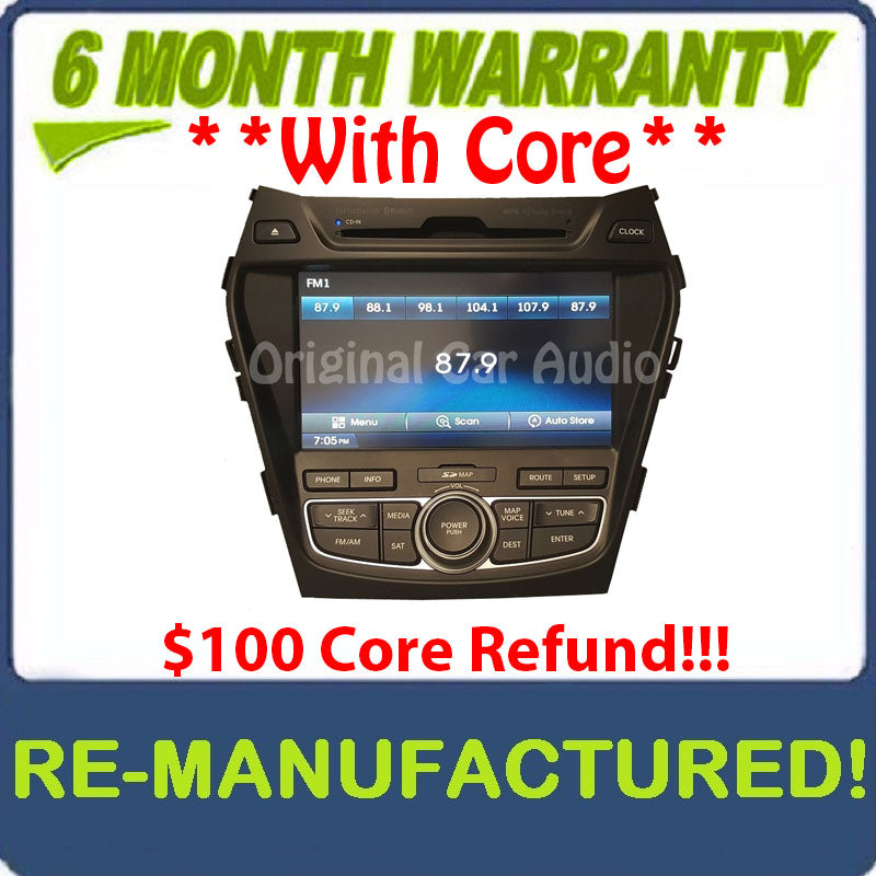 Refurbished 2013 2014 2015 2016 Hyundai Santa Fe Radio Navigation MP3 Bluetooth CD Player XM