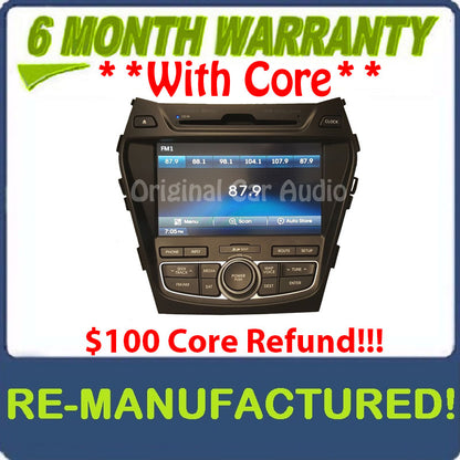 Refurbished 2013 2014 2015 2016 Hyundai Santa Fe Radio Navigation MP3 Bluetooth CD Player XM