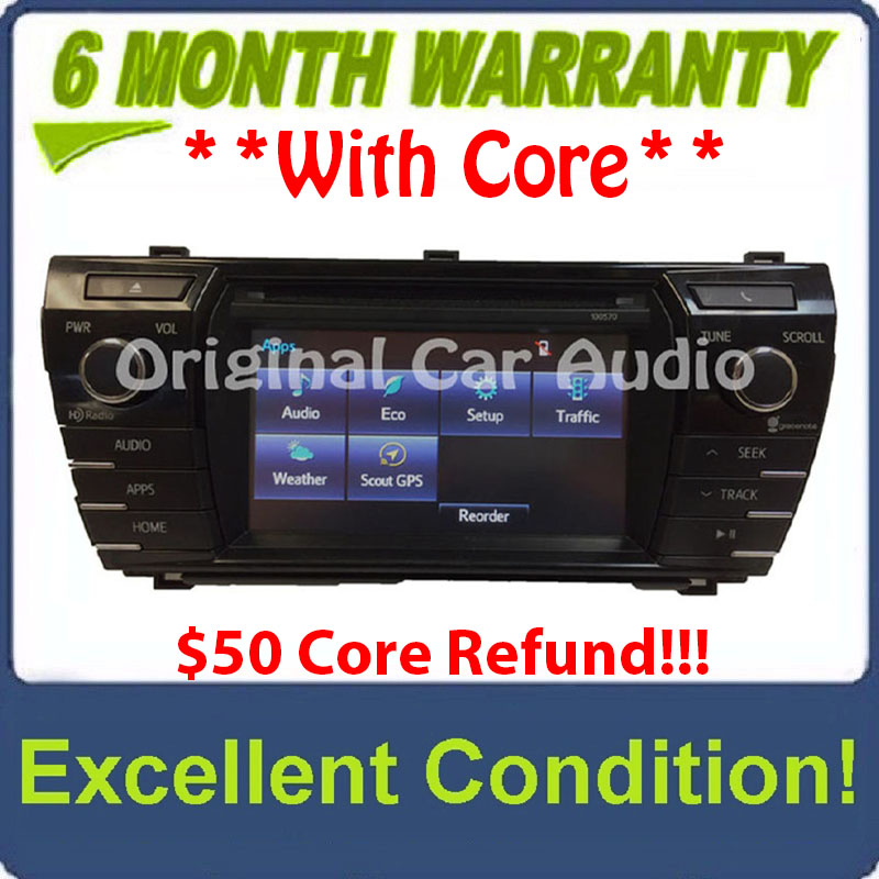2014 2015 2016 TOYOTA COROLLA OEM HD AM FM XM Radio CD MP3 Player Touchscreen Bluetooth Receiver Backup Camera Compatiable