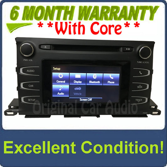 2014 - 2016 Toyota Highlander OEM AM FM Single CD Touch Screen Bluetooth Radio Receiver