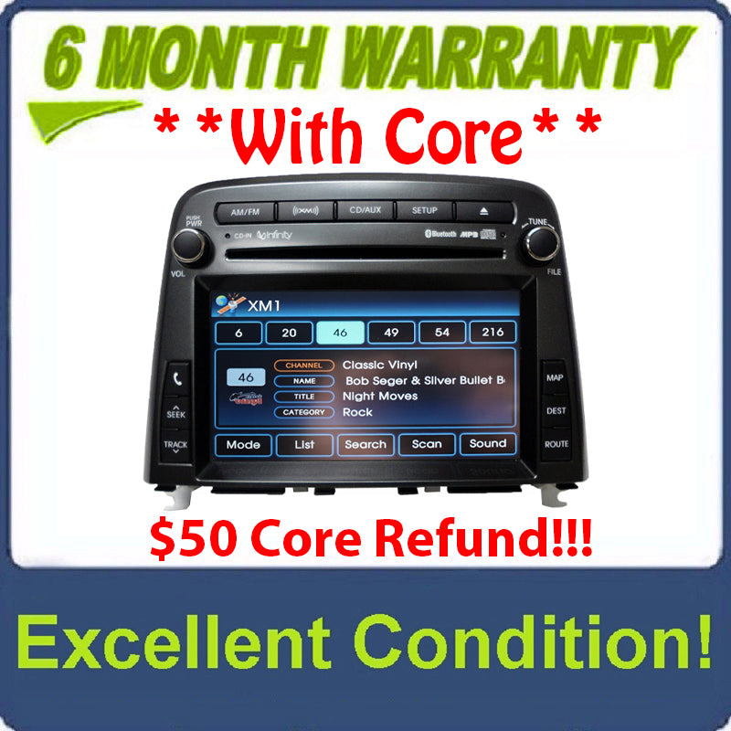 2009 - 2012 Hyundai GENESIS OEM Navigation Touchscreen Bluetooth CD AUX XM Receiver Infinity
