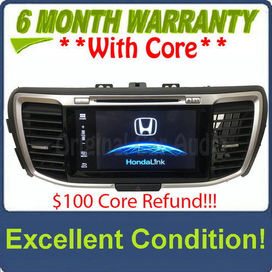 2016 - 2017 Honda Accord OEM Touch Screen Display Single CD AM FM Bluetooth Radio Media Receiver