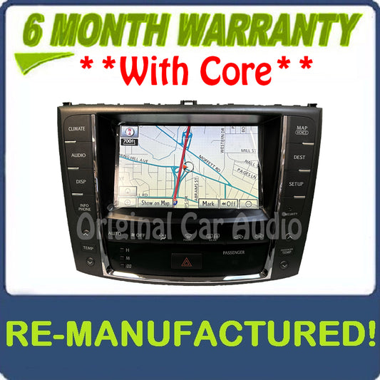 Reman 2010 - 2012 Lexus IS250 IS350 OEM Navigation Radio Climate Control Display Screen