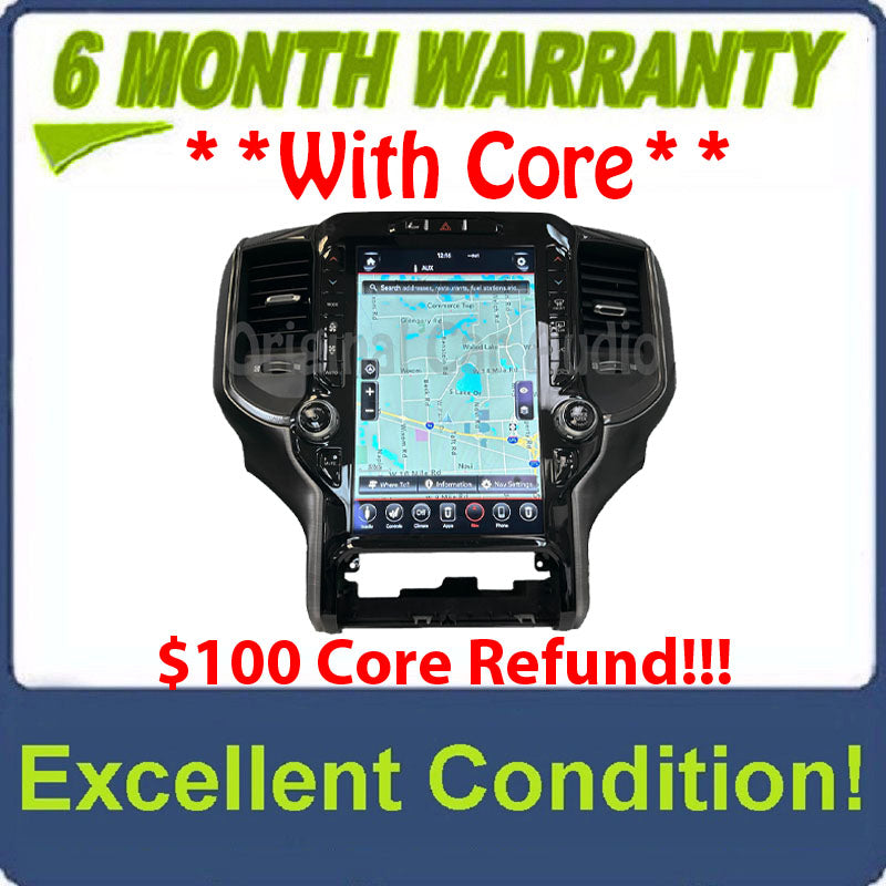 2019 - 2022 Dodge Ram 1500 OEM Navigation Center Stack 12" Touch Screen Display Control Panel W/ Bezel
