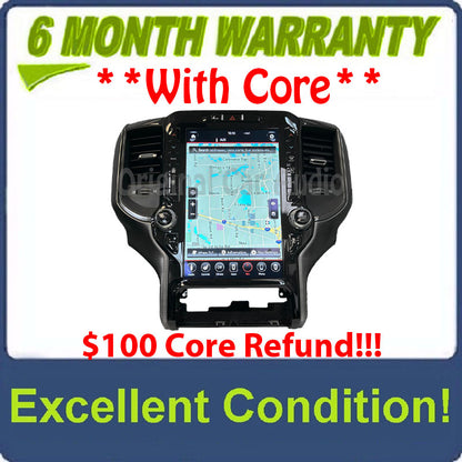 2019 - 2022 Dodge Ram 1500 OEM Navigation Center Stack 12" Touch Screen Display Control Panel W/ Bezel