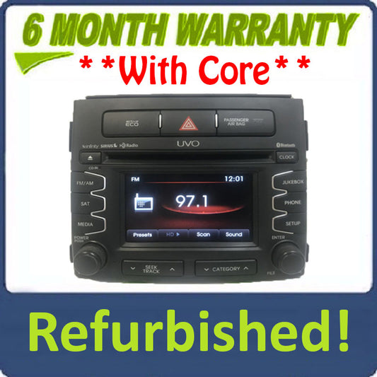 Refurbished 2012 - 2013 Kia Soul OEM UVO Infinity Bluetooth AM FM HD SAT Radio Receiver Black