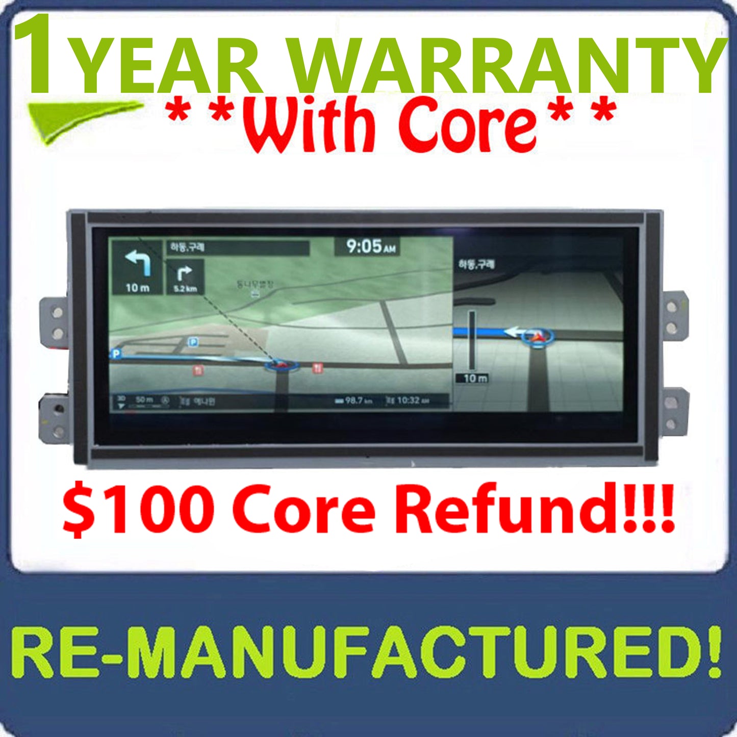 Reman 2017 - 2020 Hyundai Genesis G90 OEM Navigation Information Touch Screen Display