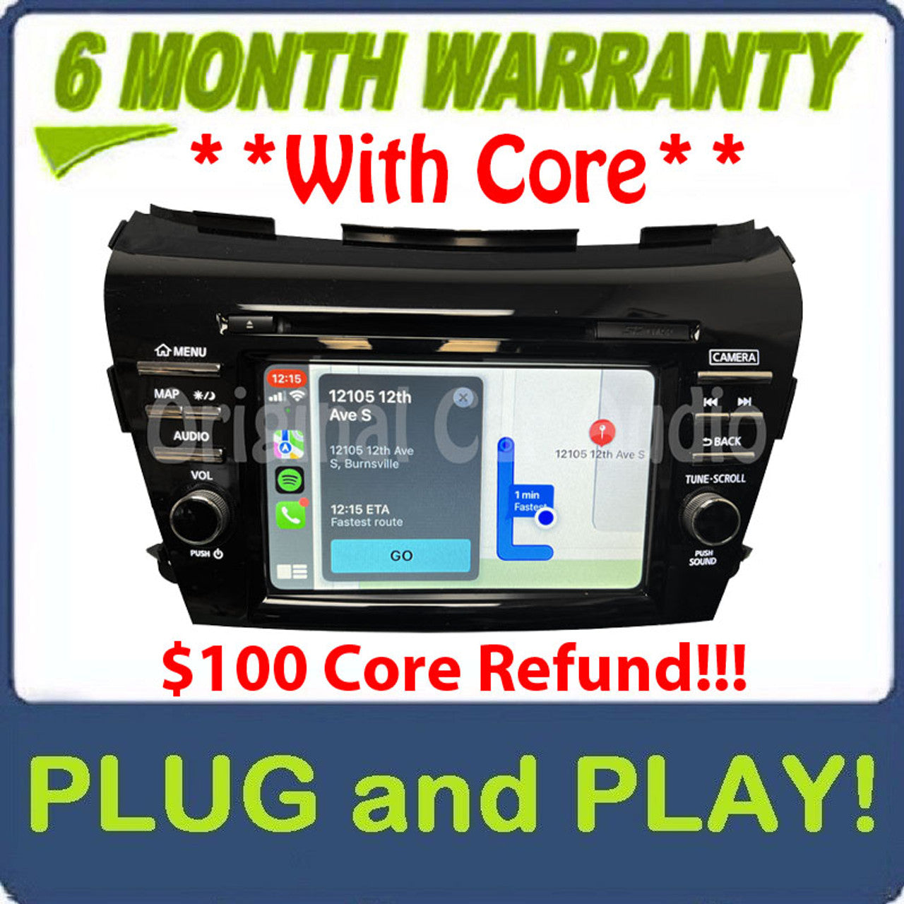 2015 2016 2017 2018 2019 Nissan Murano OEM Navigation BOSE Radio CD Player Receiver w/ CARPLAY