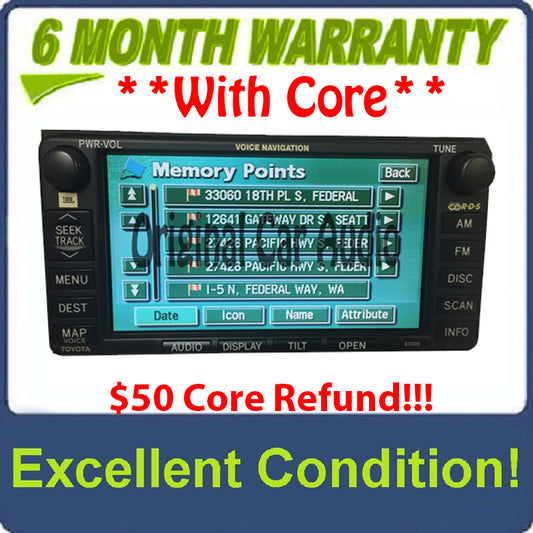 Toyota Navigation GPS System Radio 4 Disc CD Changer E7005