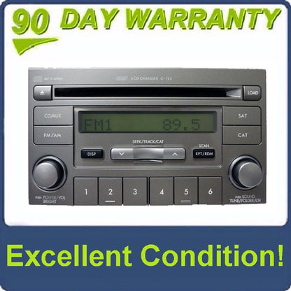 07 08 Subaru FORESTER IMPREZA Radio XM Satellite 6 Disc CD Changer Player MP3 WMA C123 C-123 Stereo 2007 2008 86201-SA350 PF-2851B-A