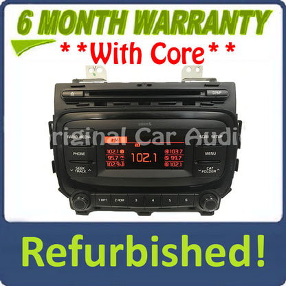 Refurbished 2017 - 2018 Kia Forte5 OEM AM FM SAT Radio CD Player Receiver NO CHROME