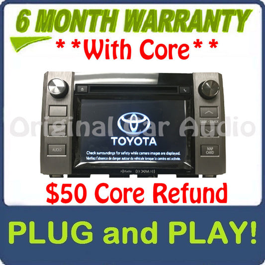 2014 2015 2016 2017 2018 2019 Toyota Tundra OEM Navigation Bluetooth MP3 CD XM HD Radio Receiver