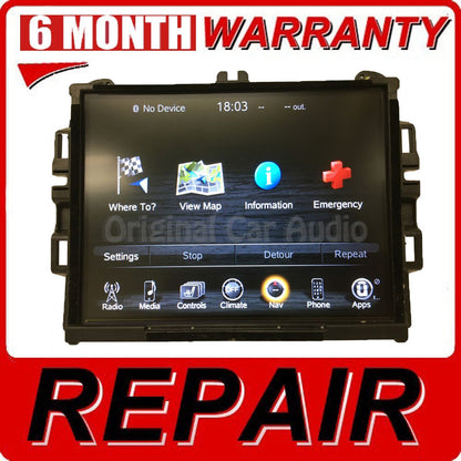 REPAIR 2013 - 2016 Chrysler Dodge Jeep Ram OEM VP4 Navigation Uconnect Touch Screen Replacement REPAIR ONLY