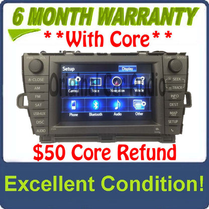 2013 2014 TOYOTA Prius Touch Screen Bluetooth AM FM Radio MP3 CD Player E7039 Factory OEM