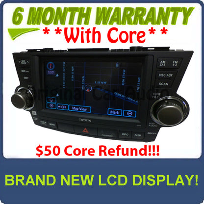 Refurbished TOYOTA Factory JBL Navigation Radio XM MP3 CD Player