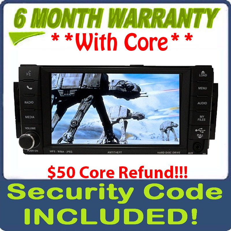 2008 - 2013 JEEP DODGE CHRYSLER OEM MyGig High-Speed AM FM Radio DVD MP3 AUX CD Player Receiver RB2
