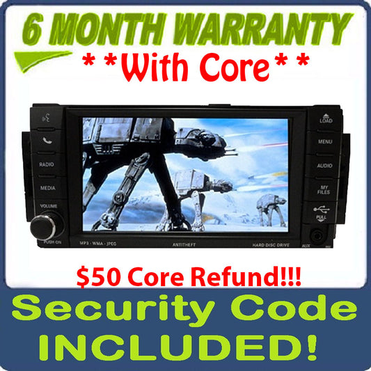 2008 - 2013 JEEP DODGE CHRYSLER OEM MyGig High-Speed AM FM Radio DVD MP3 AUX CD Player Receiver RB2