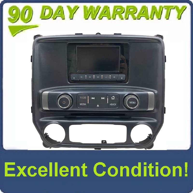 2014 - 2015 GMC Sierra Chevrolet Silverado OEM 4" Display Screen Control Panel w/ Silver Trim